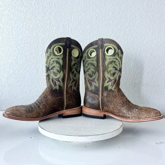 NEW Capitan CHEYENNE Mens Cowboy Boots 11D Western Square Toe Brown Leather Sole